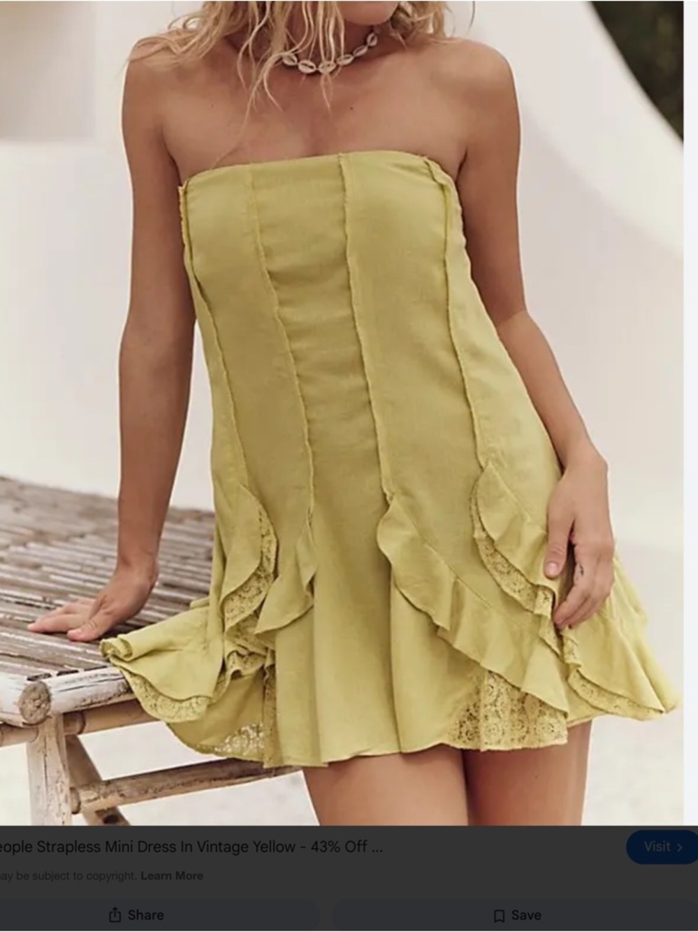 Free People Women's Summer Serenade Mini  Dress Ruffle Linen Size XS